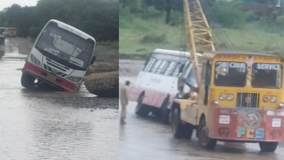 काशीपुर से हरिद्वार जा रही बस पलटी नदी में!यात्रियों में मची चीख पुकार!